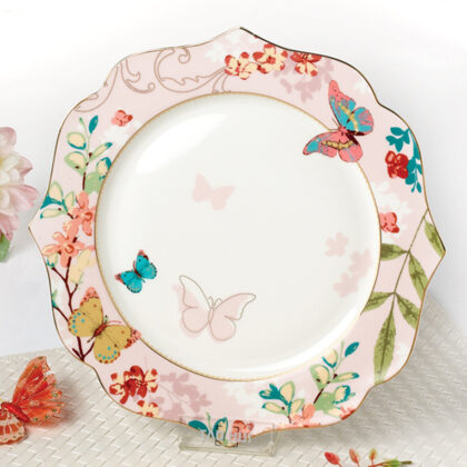 Glazes Party Flora Porcelain Plate for Dining Decor